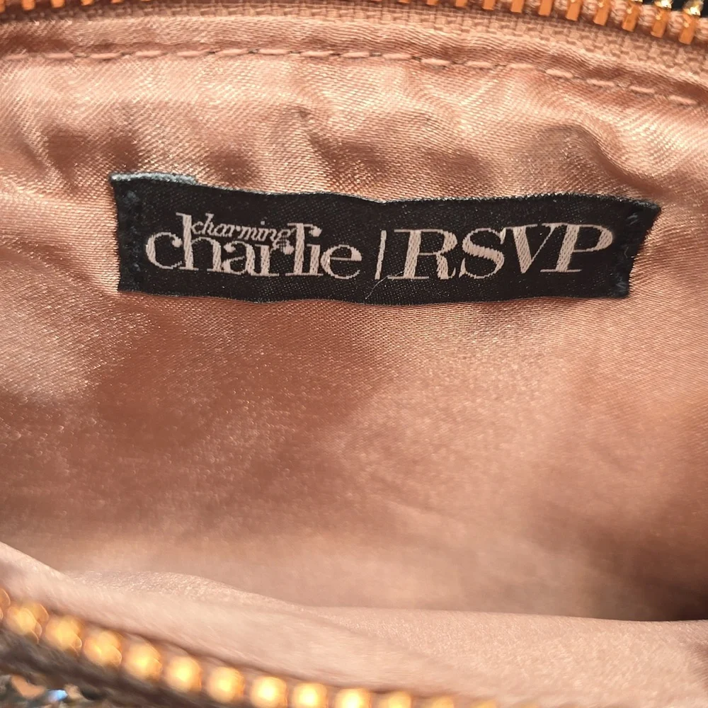 Charming Charlie‎  rose gold crossbody special occasion purse